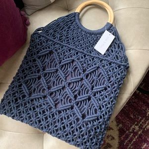 Mia & Tess navy macrame bag